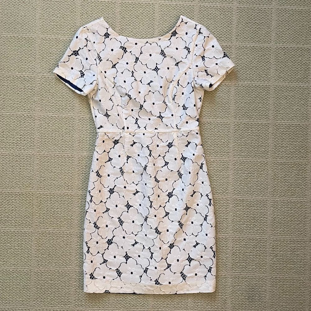 Tibi White Lace Shell on Blue Lining Size 0
